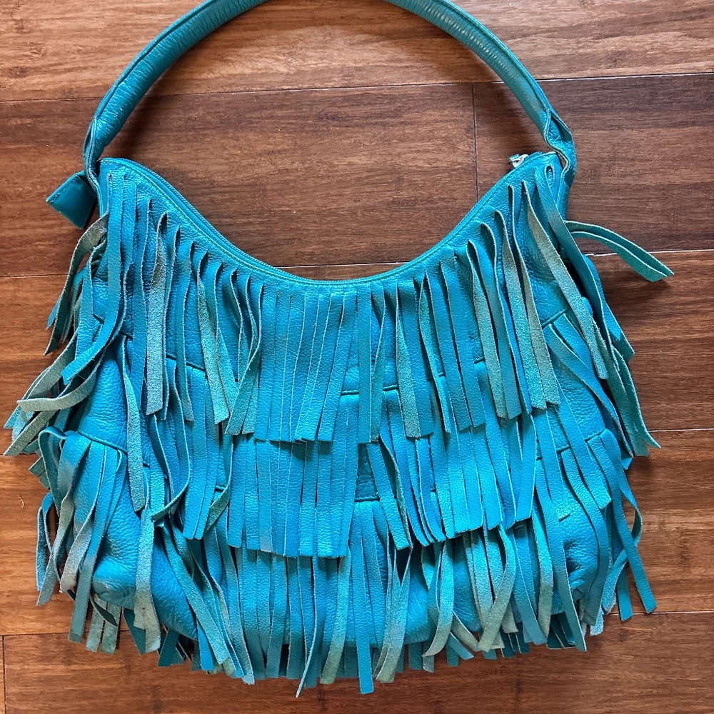 Vintage Scully Aqua Blue Fringe Purse – Western / Y2K